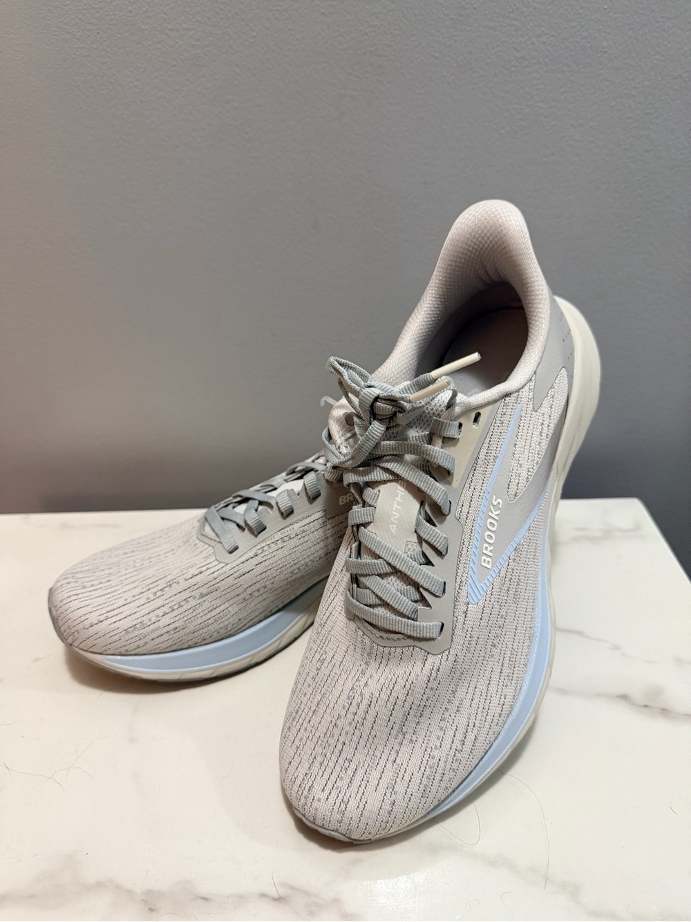 Brooks Women’s Running Shoes — Light Beige and Pale Blue